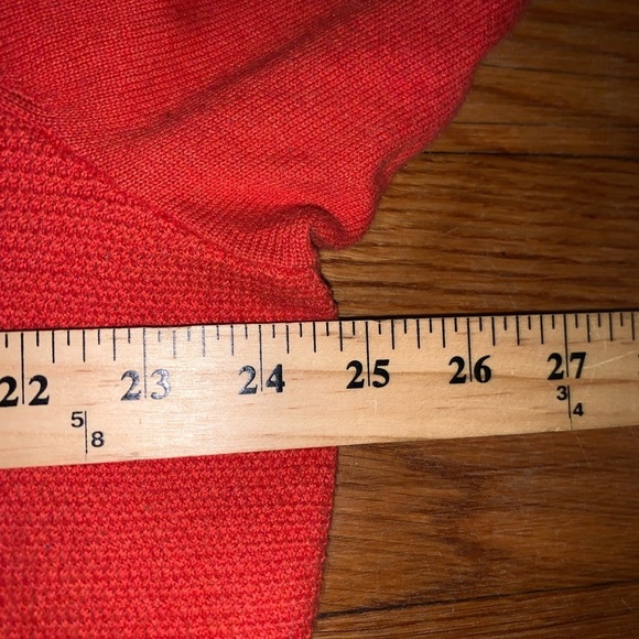 Talbots 3X women’s cable-knit sweater orange thick v neck plus size fall cotton - Picture 2 of 8